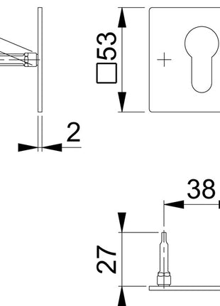 Paire de rosaces de clé HOPPE E848NS acier inoxydable F69 ( 3000203533 )