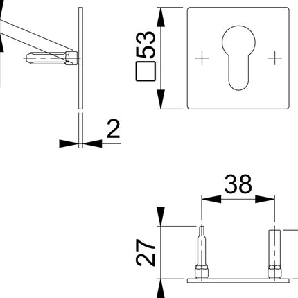Paire de rosaces de clé HOPPE E848NS acier inoxydable F69 ( 3000203533 )