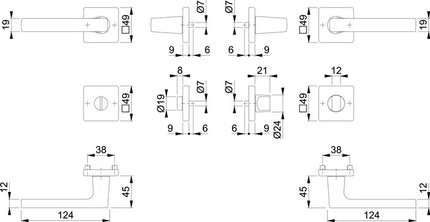 HOPPE Garniture à rosette Dallas M1643/843KV/843KVS Laiton F96-1-R ( 8000460255 )