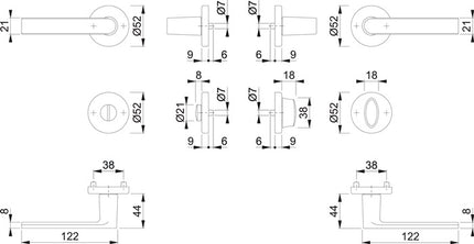 HOPPE Garniture à rosette Los Angeles M1642/42KV/42KVS Laiton F96-1-R ( 8000460269 )