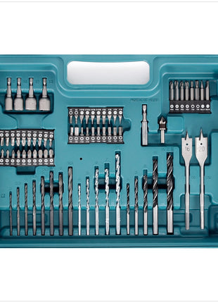 Makita HP 331 DWAX1 10,8 V Akku Schlagbohrschrauber + 2 x BL1020B 2 Ah Akkus + DC10WC Ladegerät + 74 teiliges Zubehörset - Toolbrothers