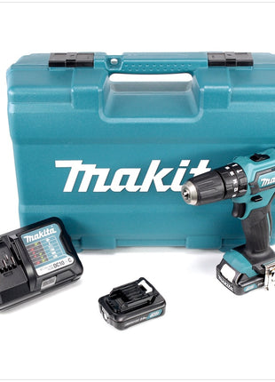 Makita HP 331 DWAX1 10,8 V Akku Schlagbohrschrauber + 2 x BL1020B 2 Ah Akkus + DC10WC Ladegerät + 74 teiliges Zubehörset - Toolbrothers