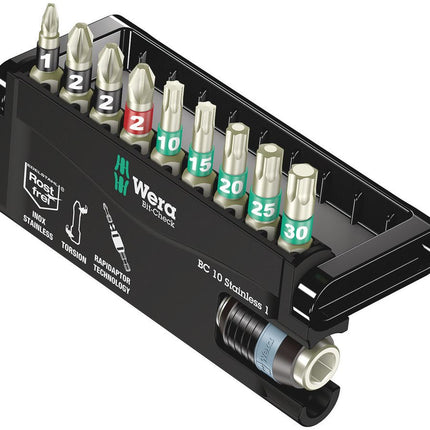 WERA Assortim. d'embouts en acier inoxydable BC 10 Stainless 1 10 pièces ( 4000828393 )