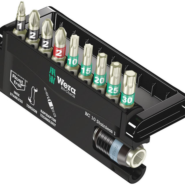 WERA Assortim. d'embouts en acier inoxydable BC 10 Stainless 1 10 pièces ( 4000828393 )