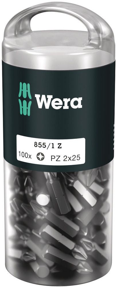 WERA paquete grande de puntas 855/1 Z 1/4″ PZD 2 longitud 25 mm (4000822268)