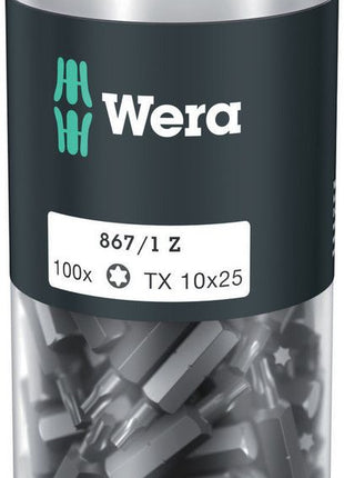 WERA paquete grande de puntas 867/1 Z 1/4″ T 10 longitud 25 mm (4000822272)