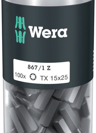 WERA Coffret de gros embouts 867/1 Z 1/4 ″ T 15 Longueur 25 mm ( 4000822270 )