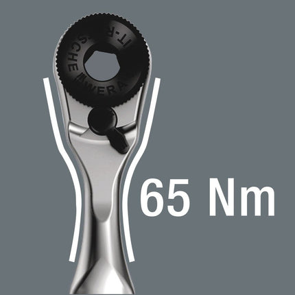 WERA Cliquet réversible à douilles/ levier 8001 A Zyklop 1/4 po. logement direct de l’embout ( 4000829103 )