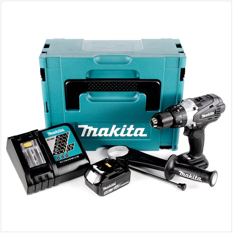 Makita DHP 458 RM1JB Akku Schlagbohrschrauber 18 V 91Nm Schwarz im Makpac + 1x 4,0 Ah Akku + Ladegerät - Toolbrothers