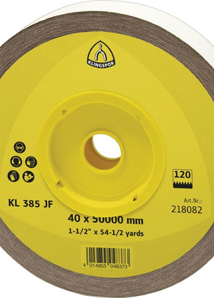 KLINGSPOR Rouleau de toile abrasive KL 385 JF 115 mm Granulométrie 40 ( 4000844456 )