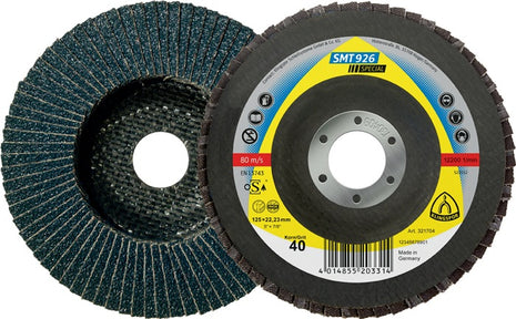 KLINGSPOR Roue à lamelles SMT 926 Special Ø 125 mm Grain 80 6° bombé ( 8000352217 )