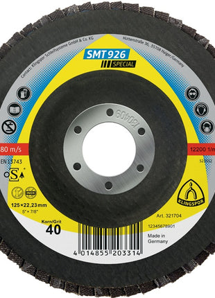 KLINGSPOR Disco dentado SMT 926 Especial Ø 125 mm Grano 40 6° curvado (8000352215)