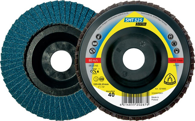 KLINGSPOR Roue à lamelles SMT 325 Extra Ø 125 mm Granulométrie 80 droite ( 4000842818 )