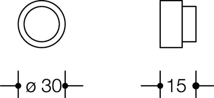 HEWI Butoir de porte mural 611XA / 611XC Acier inoxydable XA mat ( 3000205865 )
