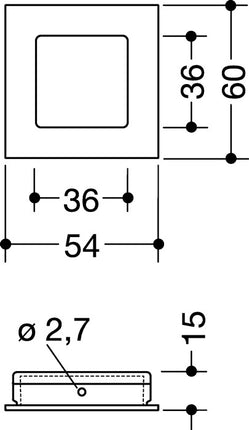 Coquille pour porte coulissante HEWI 544.60B Polyamide 99 blanc pur mat carré ( 3000207699 )