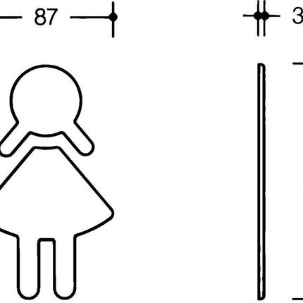 HEWI Symbol Frau 801.91B020 Polyamide couleur n° 90 ( 8000645320 )