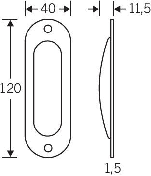 FSB Coque de porte coulissante 42 4212 aluminium F2 / couleur maillechort ovale ( 3000252564 )