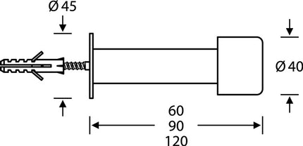 Butoir de porte mural FSB 38 3880 acier inoxydable mat ( 3316002010 )