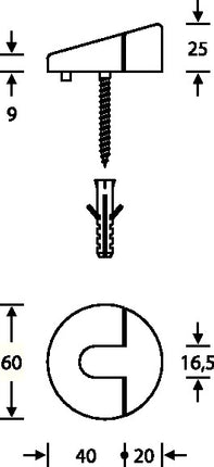 Butoir de porte au sol FSB 38 3816 Ø 60 mm (3316002001)
