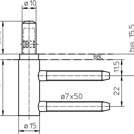SIMONSWERK Partie cadre V 3400 WF HV Stop acier nickelé ( 3000255799 )