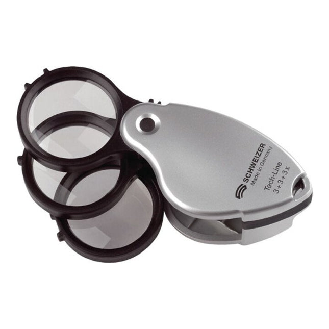 SCHWEIZER Loupe pliable Tech-Line agrandissement 3x+3x+3x=9x ( 4000851731 )