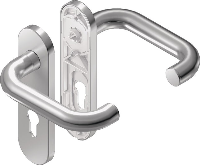 BKS garniture coupe-feu à plaque courte Rondo plaque courte en acier inoxydable D/K ( 3000253083 )