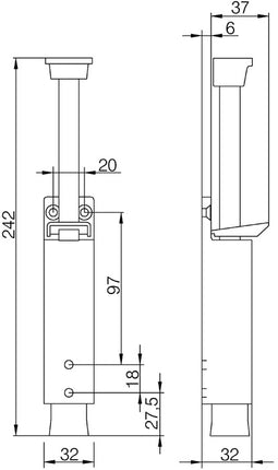 Arrêt de porte DENI 3837 0060 22 zinc moulé sous pression laqué argent ( 3000251206 )