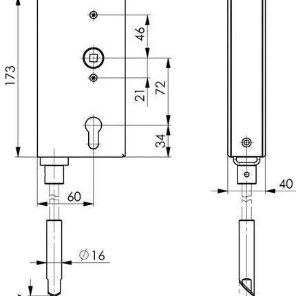 AMF Boîtier de serrure 140V DIN gauche / droite ( 3311021010 )