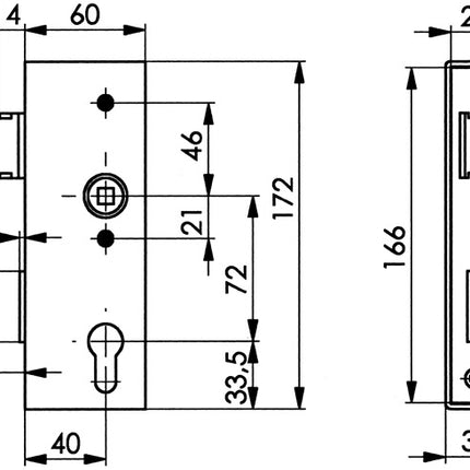 AMF Boîtier de serrure 141UNIG-30PZ DIN gauche / droite ( 3000251248 )