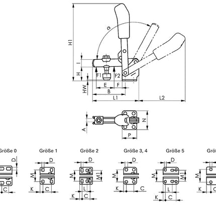 AMF Sauterelle de serrage verticale no. 6800 taille 4 ( 4000833504 )