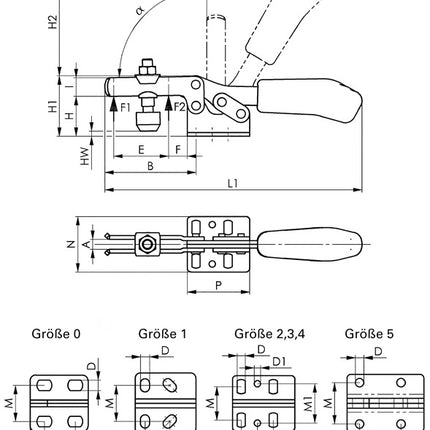 AMF Sauterelle de serrage horizontale no. 6830 taille 5 ( 4000833511 )