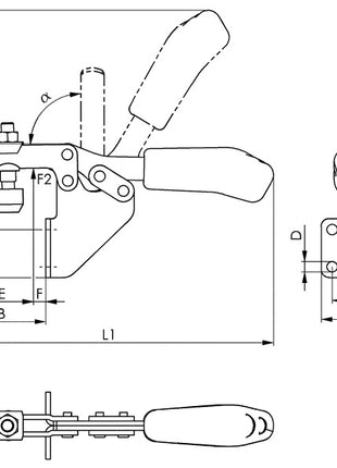 AMF Sauterelle de serrage horizontale no. 6833 taille 2 ( 4123660120 )