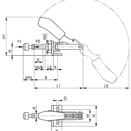 AMF Sauterelle à tige coulissante no. 6841 taille 3 ( 4000833518 )