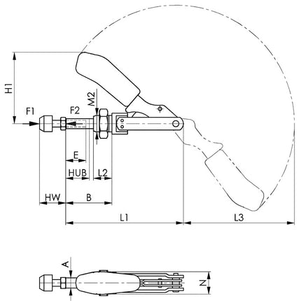 AMF Sauterelle à tige coulissante no. 6844 taille 3 ( 4123665300 )