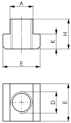 Ecrou en T AMF (DIN 508) norme d'usine Rainure en T 28 mm M20 ( 4000603173 )