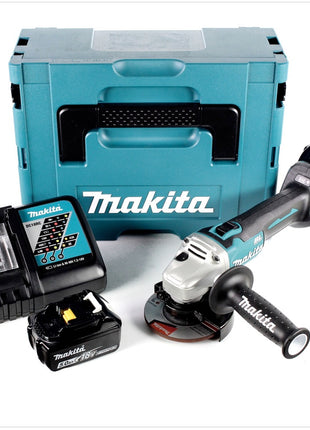 Makita DGA 456 RTJ Akku Winkelschleifer 18 V 115mm Brushless + 2x Akku 5,0Ah + Ladegerät + Makpac - Toolbrothers