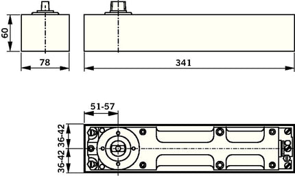 DORMAKABA Ferme-porte au sol BTS 80 Constatation EN 4 ( 3325032012 )
