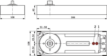 DORMAKABA Ferme-porte au sol BTS 84 Constatation EN 4 ( 3000207026 )