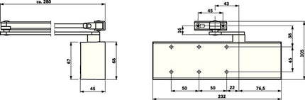 DORMAKABA Ferme-porte à ciseaux TS 72 blanc 9016 EN 2-4 ( 3000207430 )