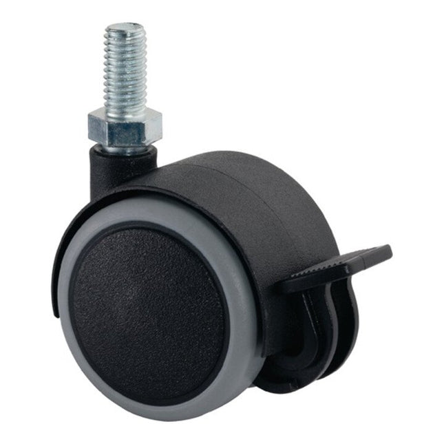 BS ROLLEN Rouleau double en plastique avec blocage  D. de la roue 50 mm cap. charge 50 kg ( 3000275010 )