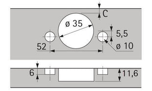 HETTICH Charnière grand angle Sensys 8657i avec amortisseur intégré THS 55 ( 8000612699 )