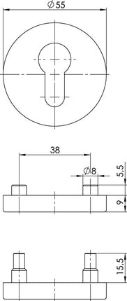 Rosace de clé OGRO 6612 PZ ER Acier inoxydable ER ( 3000267065 )