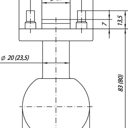 Bouton de porte OGRO 3548/6500 ER Acier inoxydable ER ( 3000267129 )