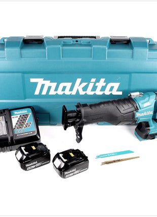 Makita DJR 360 RMK Scie récipro sans fil 2x 18 V avec boîtier + 2x Batteries BL 1840 4,0 Ah + Chargeur