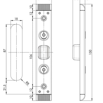 FUHR Gâche 59076 Verrou à boulon ( 3000254390 )