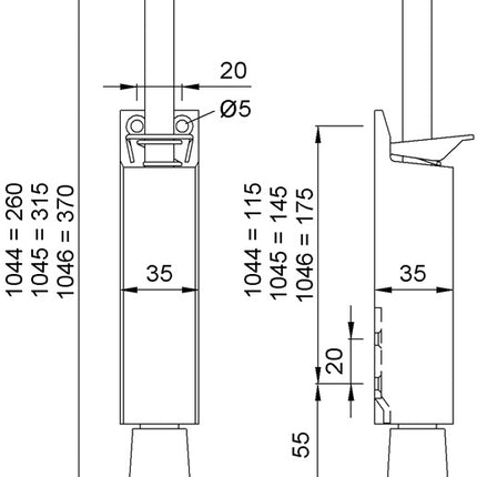 KWS Arrêt de porte 1046.02 Aluminium laqué couleur argent ( 3000255911 )
