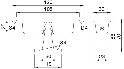 KWS Arrêt de porte 1055.02 aluminium/acier laqué couleur argent ( 3000255912 )