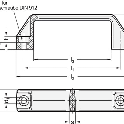 GANTER Poignée avec profilé GN 528 l1 117 ±1 mm d1 8,5 mm ( 4601000170 )