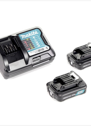 Makita JV 101 DWAE 10,8 V Akku Pendelhub Stichsäge + 2 x 2 Ah 10,8 V Akku + 1 x Ladegerät + Transportkoffer - Toolbrothers