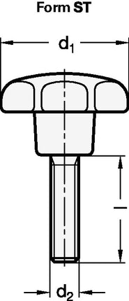 Mango en estrella GANTER GN 6336.4 Tornillo para mango en estrella (4601000873)